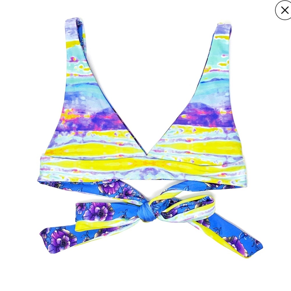 Lali + Layla Poppin Poppy swim bikini top XL